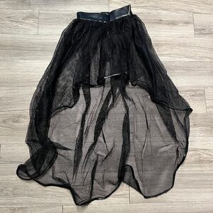 Gothic Fishnet high low skirt